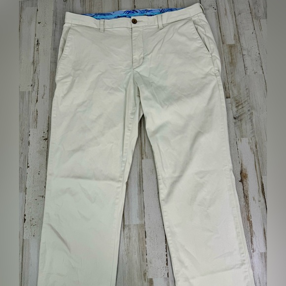 Tommy Bahama Pants Mens 36x33 Khaki Cream Cotton Tencel - Picture 3 of 10